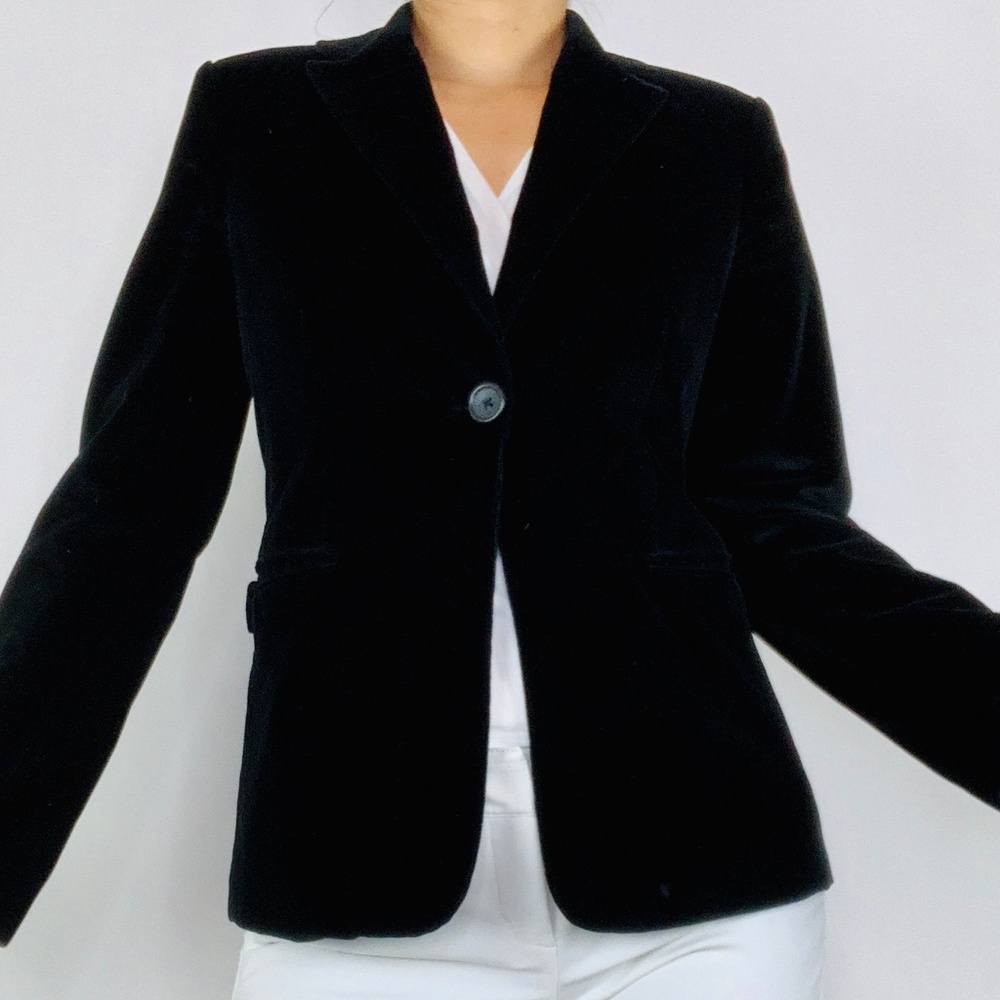 BR Black Velvet Single Button Blazer/Jacket